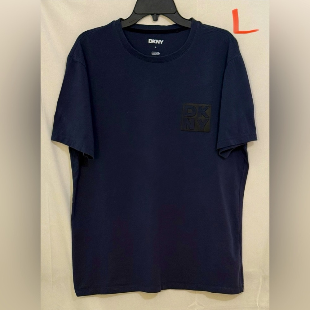 DKNY Blue Short Sleeve Tee Classic Crew Neck